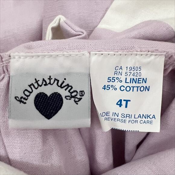 Vintage Hartstrings Lavender Purple and White Striped Dress Girls 4T - Picture 5 of 5